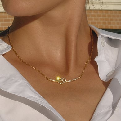 1 Piece Sophisticated Heart Stainless Steel Gold Color Women's Pendant Necklaces h5 Picture5