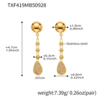TXF419-Boucles d&#39;oreilles à pampilles en zircon Image3