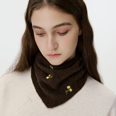 1 écharpe d&#39;hiver exquise en laine à fleurs douces pour femme h5 Image2