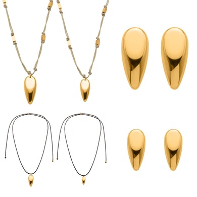 Parures de bijoux modernes pour femmes en acier inoxydable de forme irrégulière, couleur or h5 Image6