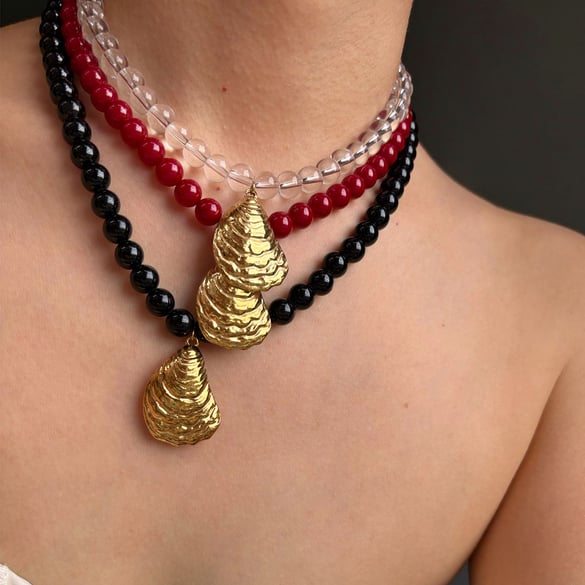 Collana con ciondolo in perline di vetro da 1 pezzo 2