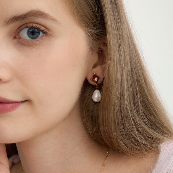 1 Pair Romantic Droplet Stainless Steel Gold Color Women's Drop Earrings