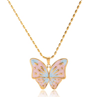 1 Piece Designable Butterfly Stainless Steel Gold Color Women's Pendant Necklaces h5 