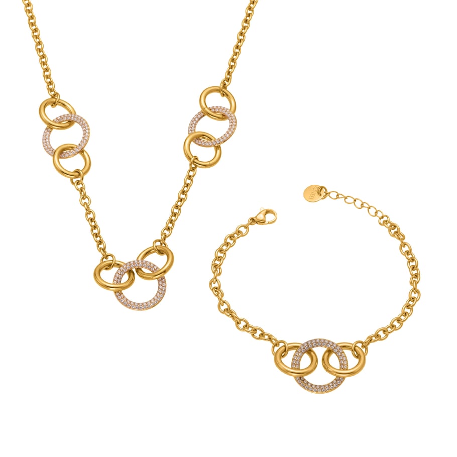 Ensembles de bijoux luxueux pour femmes en acier inoxydable couleur or h5Image5