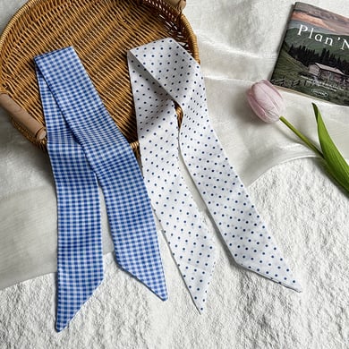 1 Piece Blue Series Classic Polka Dots Polyester Women's Bandana h5 Picture3