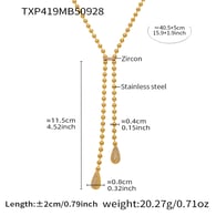 TXP419-Collier pendentif double tête 40+5cm 
