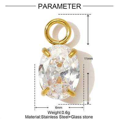 1 pieza de delicado colgante de acero inoxidable con forma de corazón de cristal para mujer h5 Imagen2