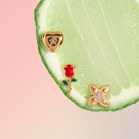 1 set di orecchini da donna in acciaio inossidabile color oro rosa