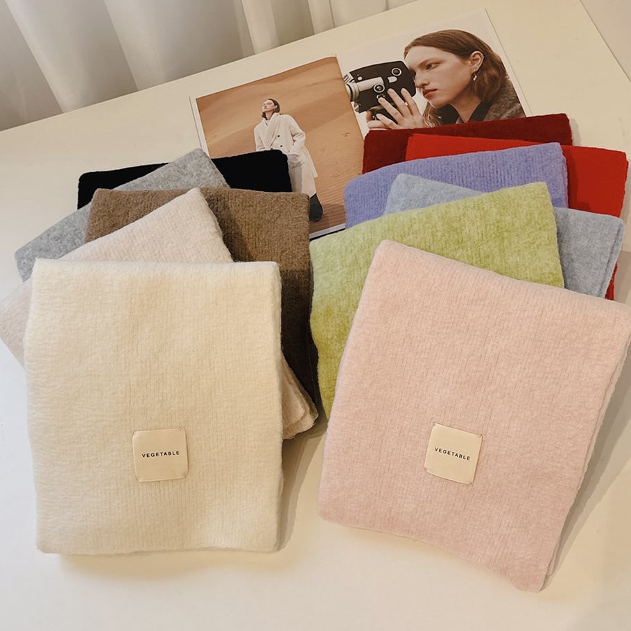 1 Piece Simple Solid Color Rayon Winter Scarf h5Picture3