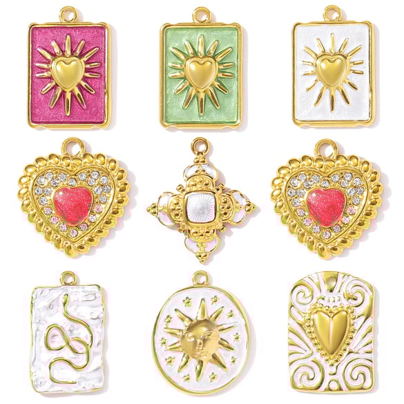 Pendentif cœur romantique en acier inoxydable pour femme, 1 pièce 2