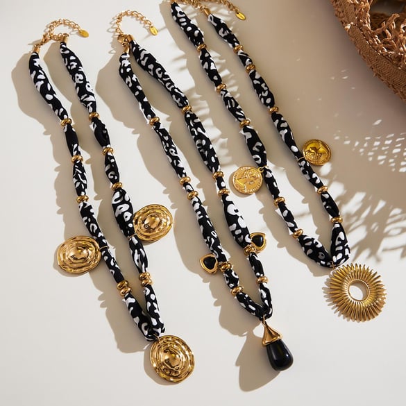 1 Piece Designable Circle Stainless Steel Gold Color Women's Pendant Necklaces