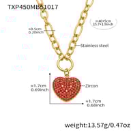 TXP450-Collier Coeur Rouge 40+5cm Image2