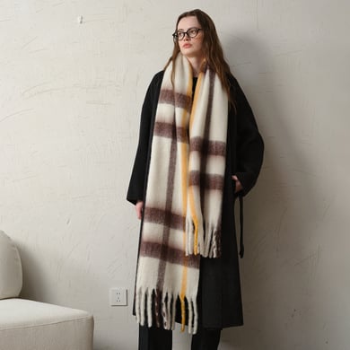 1 Stück karierter Polyester-Winterschal h5 