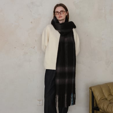 1 Stück karierter Polyester-Winterschal h5 Bild2