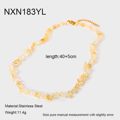Conjunto de joyería para mujer con piedras naturales y cuentas de forma irregular de 1 pieza h5 