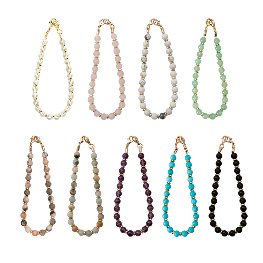 1 Piece Retro Beads Natural Stones Phone Chain Picture4