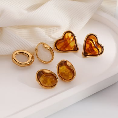 1 Paar Simple Series Daily Heart Circle Edelstahl Damen Ohrstecker h5 Bild2