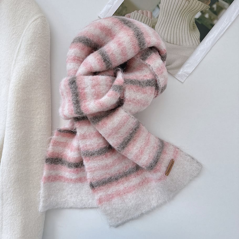 1 Piece Strip Rayon & Wool Winter Scarf