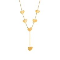 P1305-Collier cœur en Y doré 36+5cm 