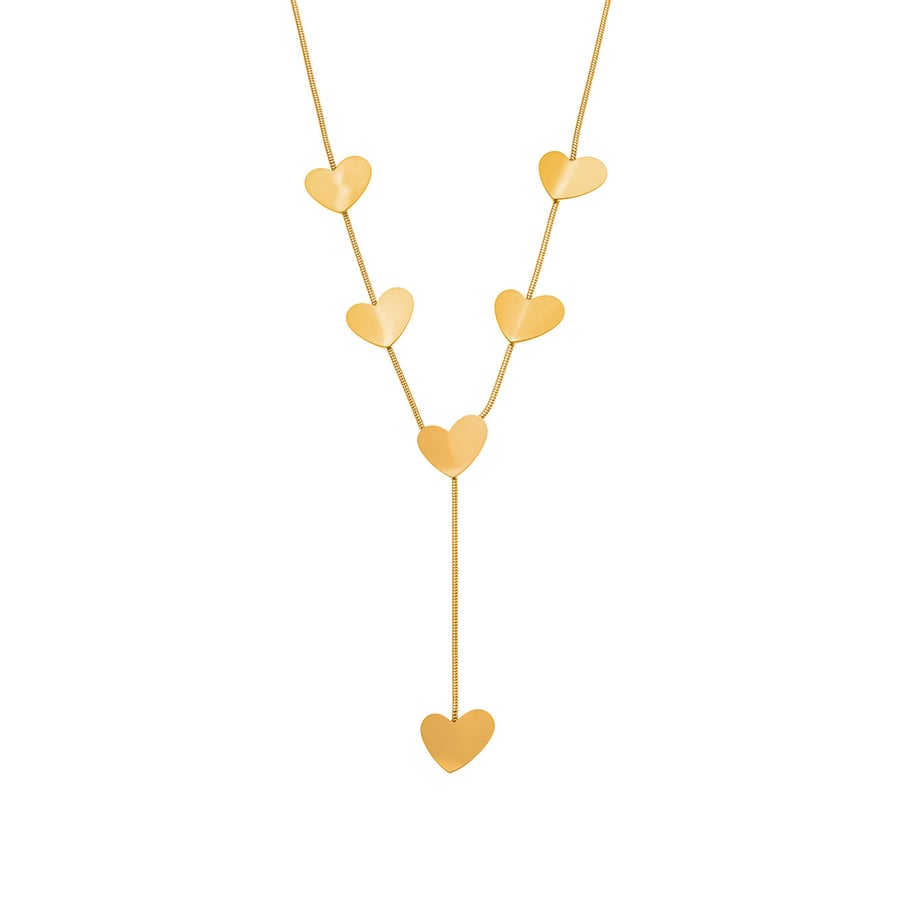 Collier pendentif minimaliste en acier inoxydable couleur or pour femme, 1 pièce, motif cœur