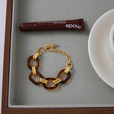 Braccialetti a catena da donna in acciaio inossidabile e acrilico con sfumatura di colore classico, 1 pezzo h5 Immagine4