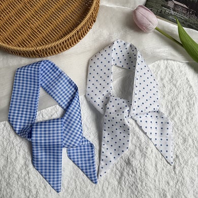 1 Piece Blue Series Classic Polka Dots Polyester Women's Bandana h5 Picture4