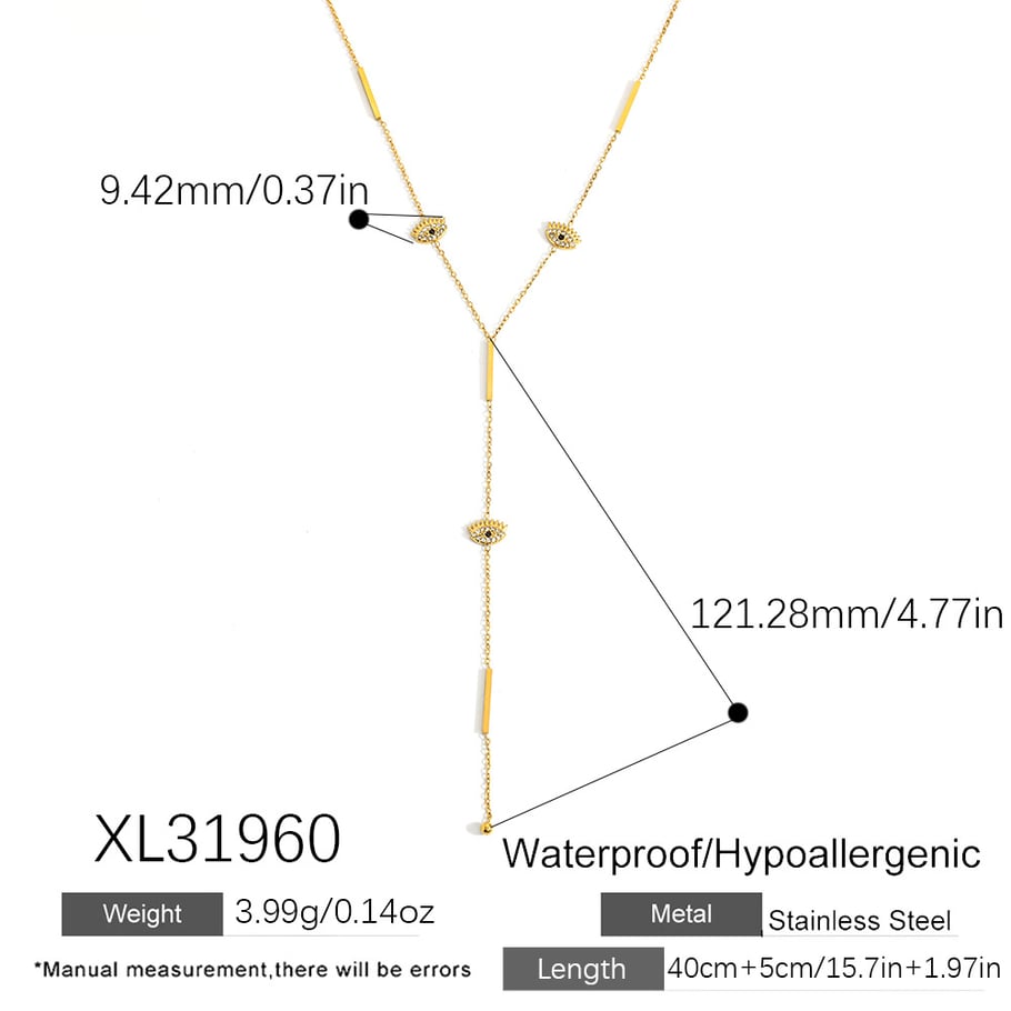 Collier simple en acier inoxydable pour femme, motif œil du diable, étoile et lune