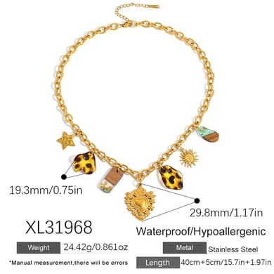 1 Piece Simple Heart Star Stainless Steel Women's Pendant Necklaces h5 