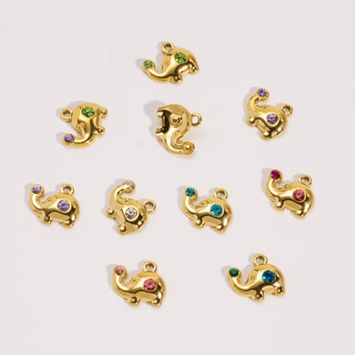 1 Piece Simple DIY Cute Elephant Stainless Steel Women's Pendants h5 Picture3
