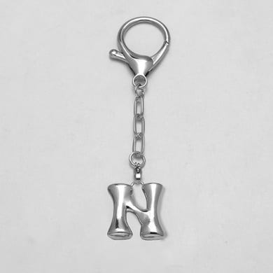 1 Piece Bubble Letter Copper Keychain h5 