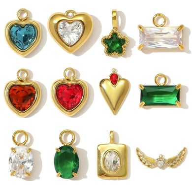 1 pieza de delicado colgante de acero inoxidable con forma de corazón de cristal para mujer h5 Imagen5