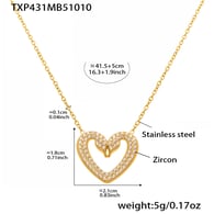 TXP431-Collar de corazón hueco 41+5cm 