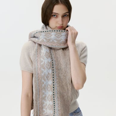 1 stuk vintage Fair Isle wollen dames wintersjaals h5 Afbeelding2