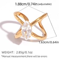 Couleur or/Taille unique/Ring style 13 Image6