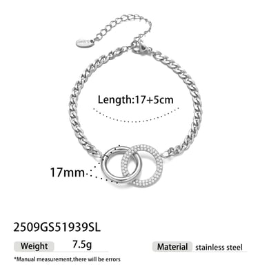 Dual Ring Stainless Steel Necklaces Set h5 