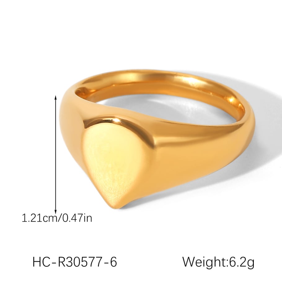 1 Piece Simple Stainless Steel Gold Color Minimalist Ring h5Picture2