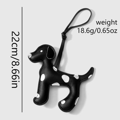 1 pezzo di ciondolo per borsa da donna in pelle di cane maculato vivace h5 Immagine2