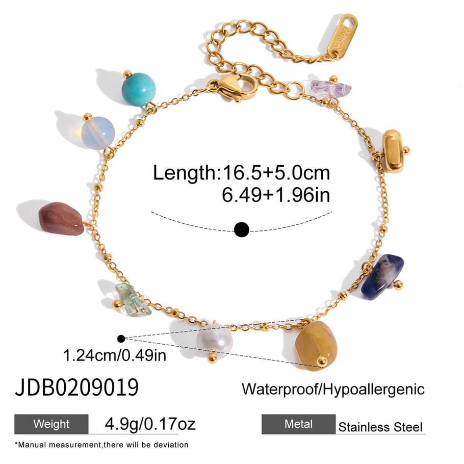 Klassische unregelmäßige Form Naturstein Edelstahl Damen Schmuck Sets h5Bild2