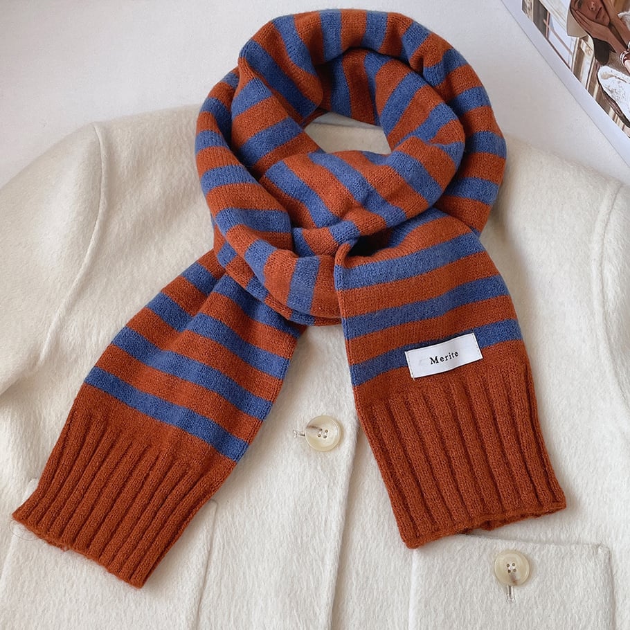 1 Piece Cute Strip knitted Winter Scarf