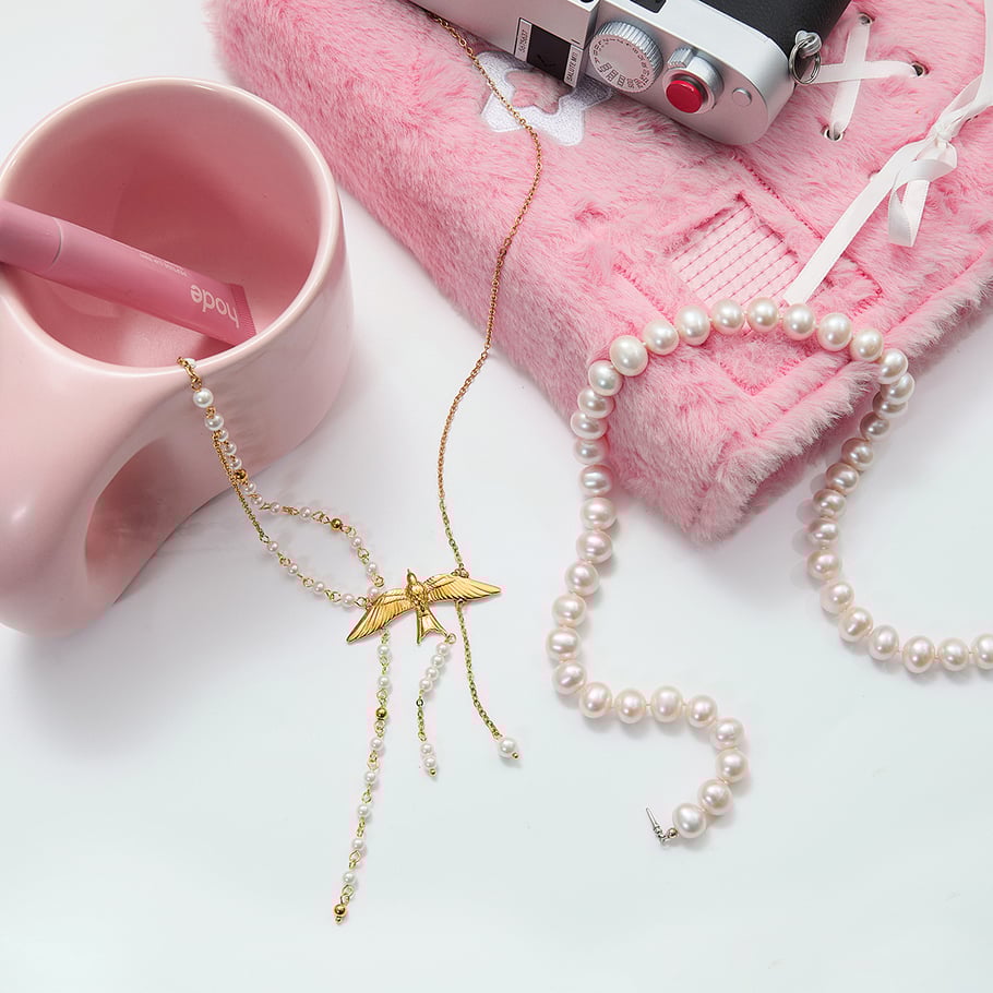 1 Piece Elegant Tassel Birds Stainless Steel Gold Color Women's Pendant Necklaces Picture6