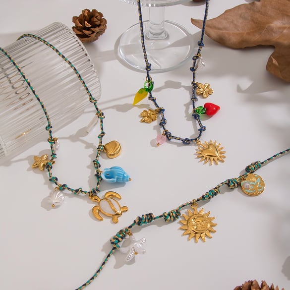 Collana con ciondolo oceanico con catena di corda romantica da 1 pezzo 2