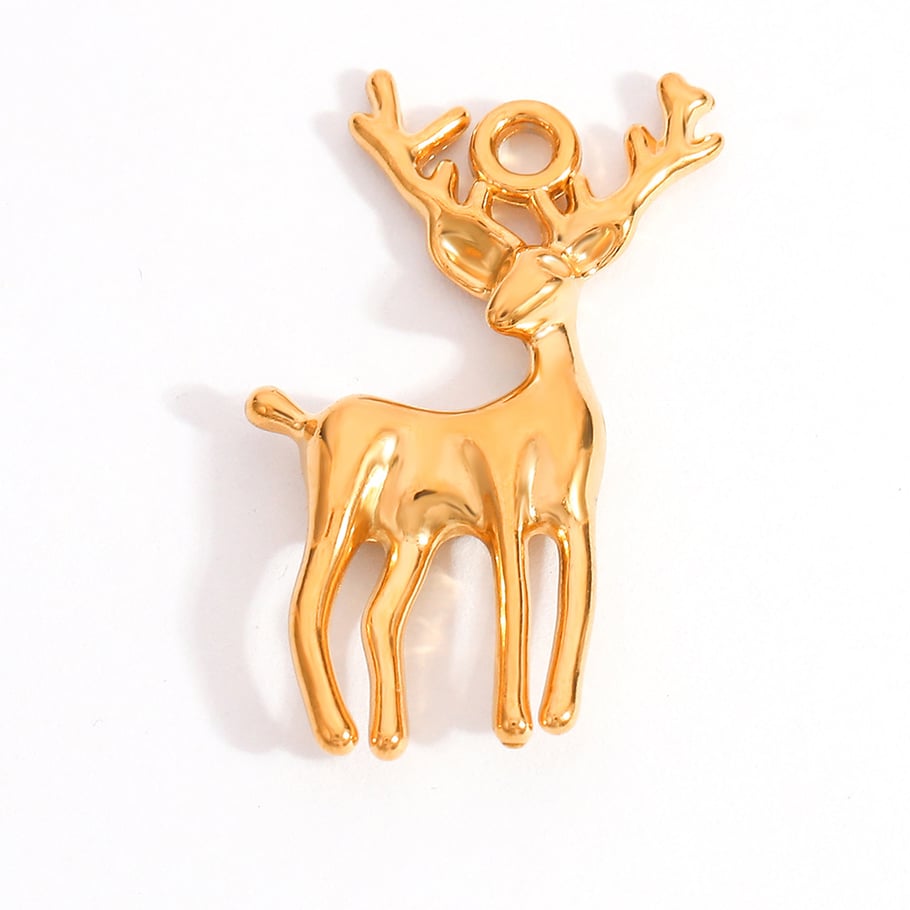 Pendentif pour femme en acier inoxydable émaillé avec plante de Noël à faire soi-même, 1 pièce h5Image4