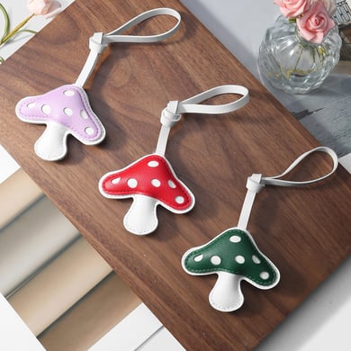 1 pieza de adornos para bolso de mujer de cuero con forma de hongo de colores h5 Imagen4