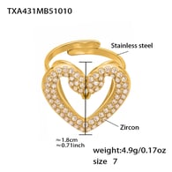 TXA431-Anillo de corazón hueco n.° 7 Imagen3