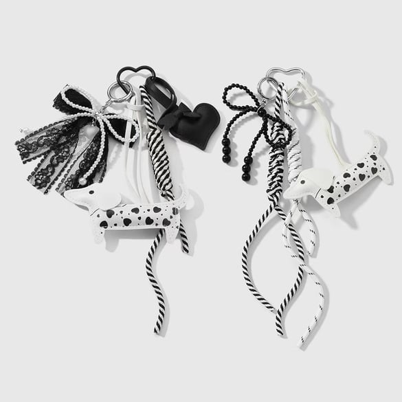 1 stuk Simple Series Teckel Leren Dames Tas Charms 2