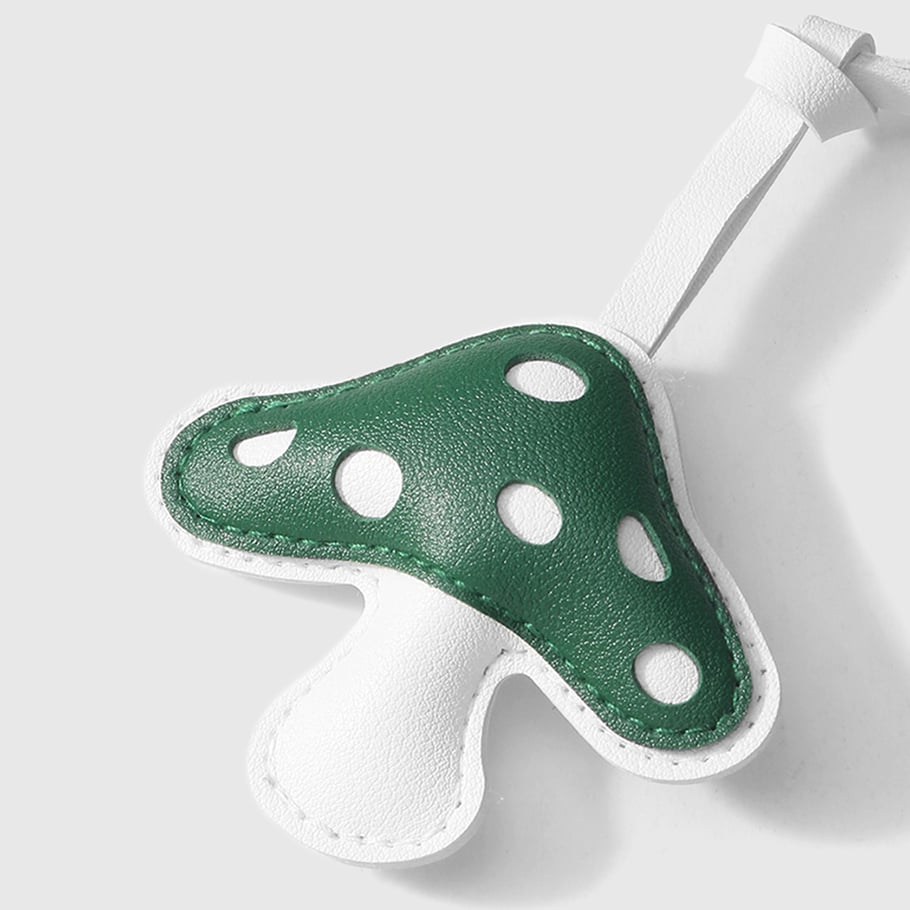 1 pieza de adornos para bolso de mujer de cuero con forma de hongo de colores Imagen8