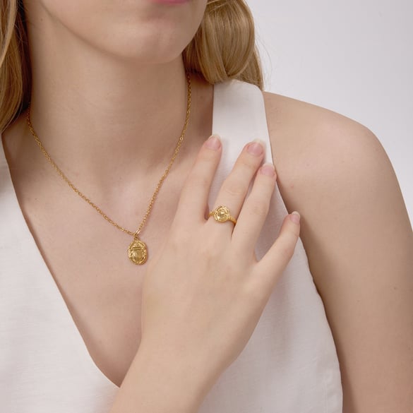 Delicate Beetle Stainless Steel Gold Color Women's Jewelry Sets