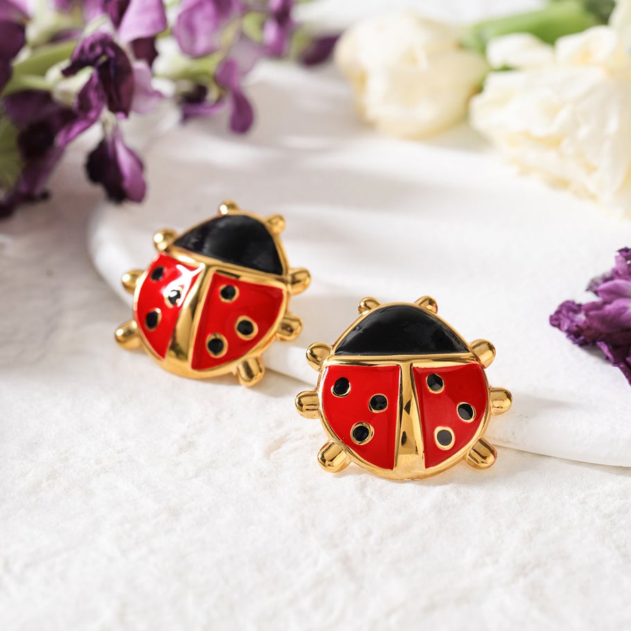 Vivid Ladybird Stainless Steel Gold Color Women's Jewelry Sets Picture5