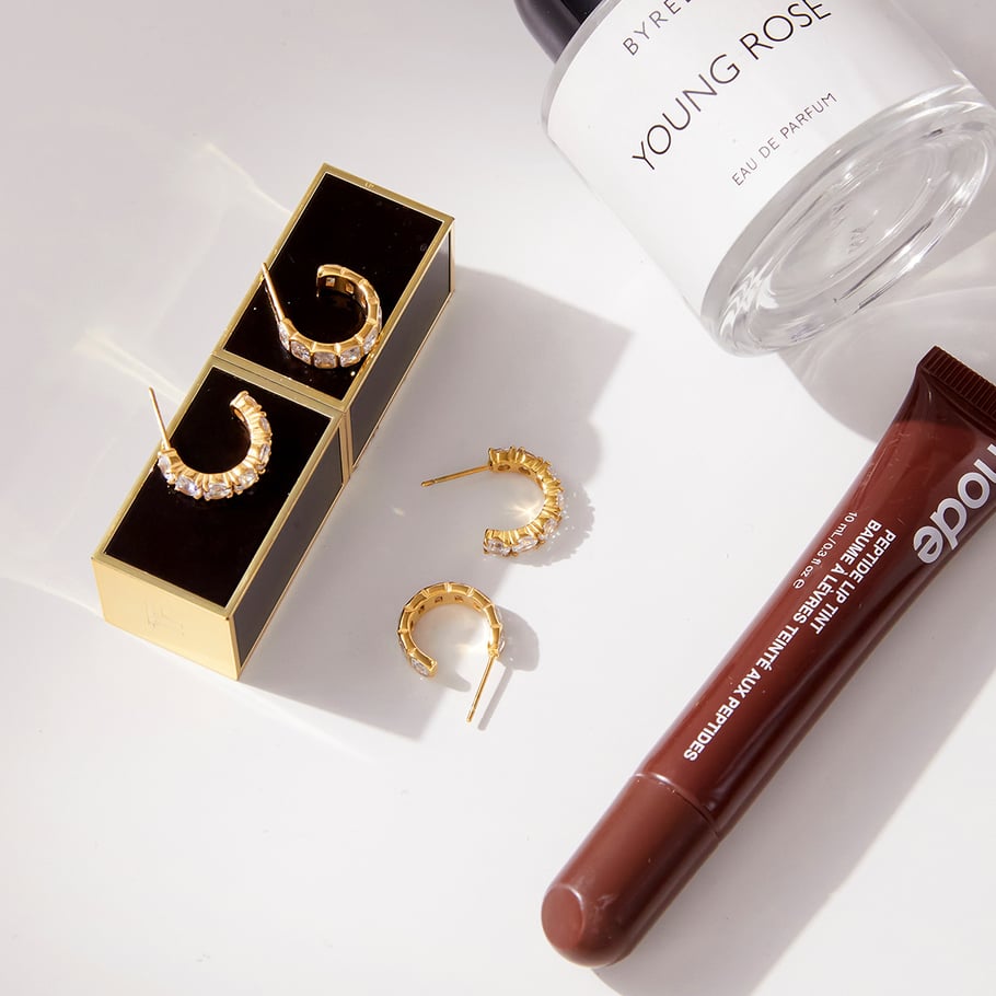 1 Paar luxuriöse kreisförmige Creolen aus Edelstahl in Goldfarbe mit Zirkonia für Damen h5Bild6