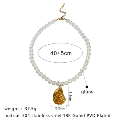 1 Piece Glass Beads Pendant Necklace h5 Picture2